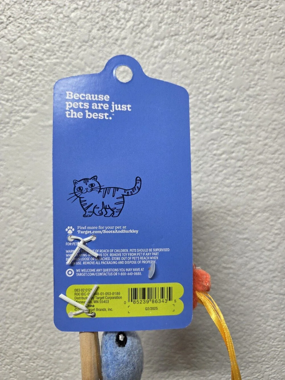 Boots & Barkley Cat Wand Toy - Orange Blue Green Fish Pack Of 3 Nwt